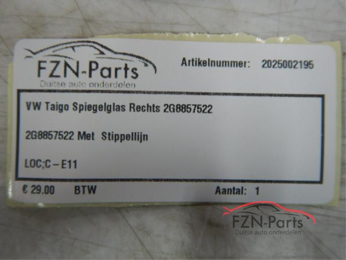 VW Taigo Spiegelglas Rechts