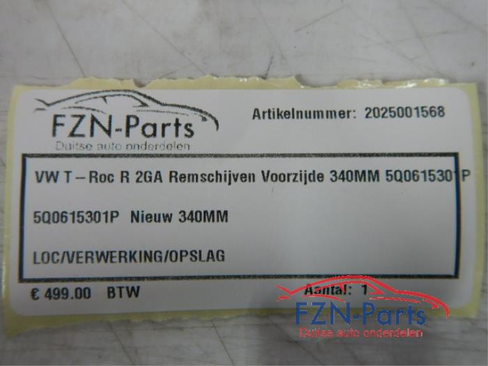 Remschijf voor Volkswagen T-Roc (22740985)