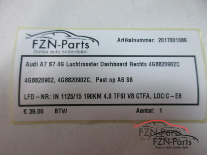 Luchtrooster Dashboard Audi A7 (22735830)