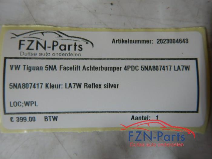 VW Tiguan 5NA Facelift Achterbumper 4PDC