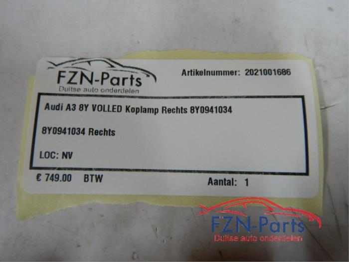 Audi A3 8Y VOLLED Koplamp Rechts
