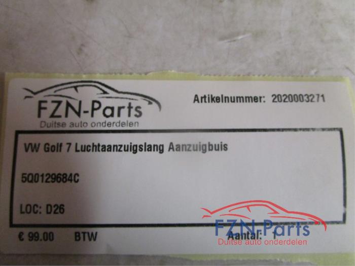 VW Golf 7 Luchtaanzuigslang Aanzuigbuis