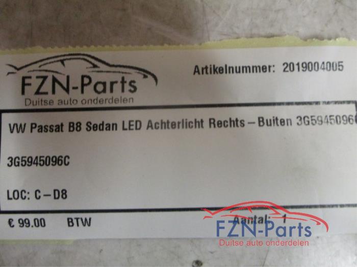 VW Passat B8 Sedan LED Achterlichten Rechts-Buiten