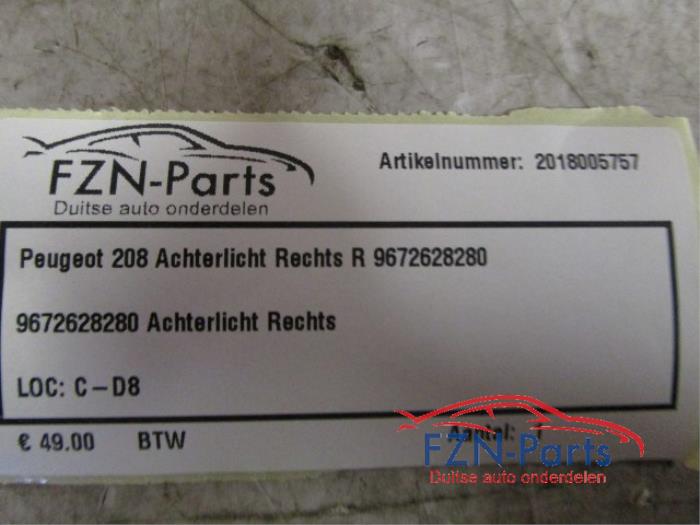 Peugeot 208 Achterlicht Rechts R
