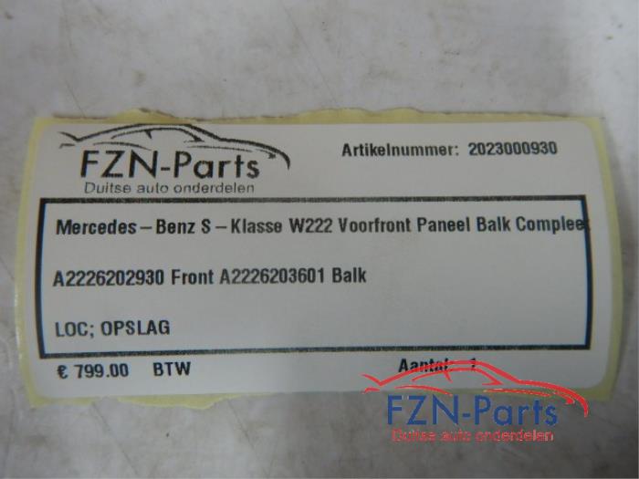 Frontdeel steun Mercedes S-Klasse (22744969)