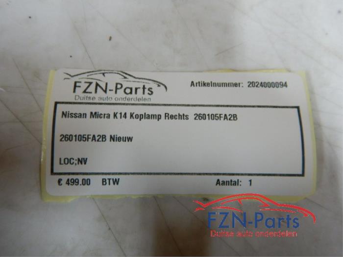 Nissan Micra K14 Koplamp Rechts