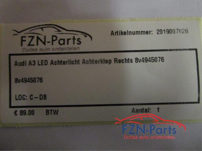 Audi A3 LED Achterlicht Achterklep Rechts