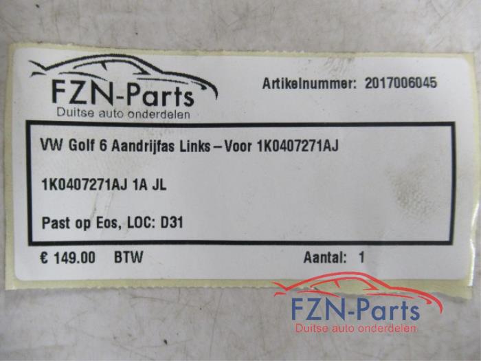 Aandrijfas links-voor Volkswagen Golf (22724642)