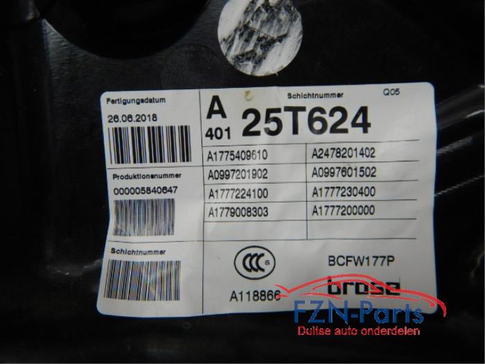 Ruitmechaniek 4Deurs links-achter Mercedes A-Klasse (22739917)