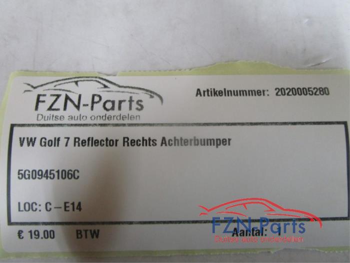 VW Golf 7 Reflector Rechts achterbumper