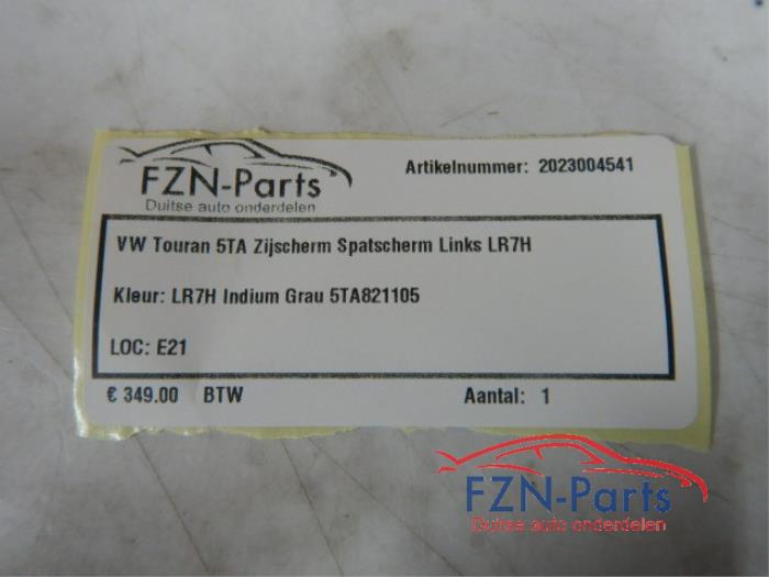 VW Touran 5TA Zijscherm Spatscherm Links LR7H