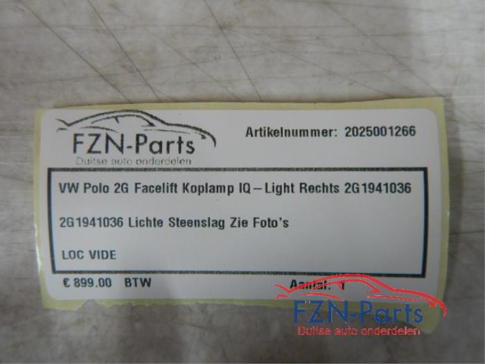 VW Polo 2G Facelift Koplamp IQ-Light Rechts
