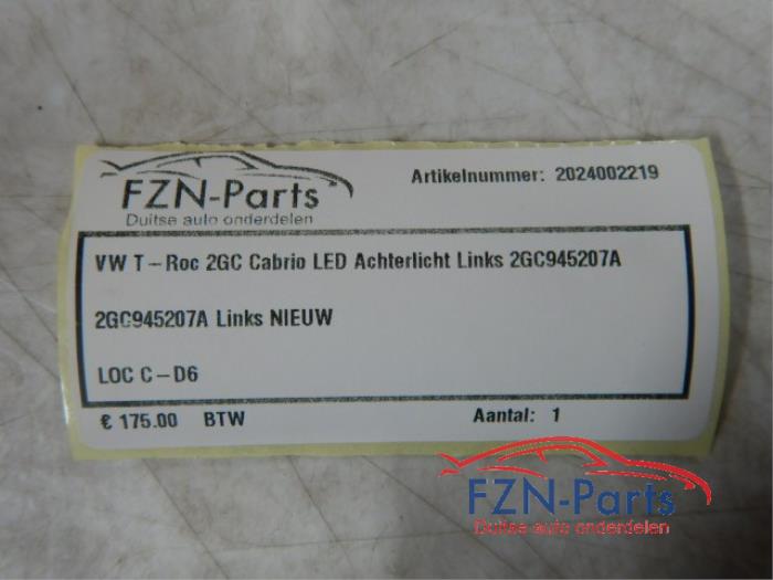 VW T-Roc 2GC Cabrio LED Achterlicht Links