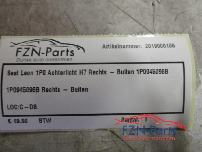 Seat Leon 1P0 Achterlicht H7 rechts - Buiten