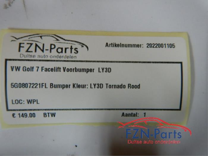 VW Golf 7 Facelift Voorbumper LY3D