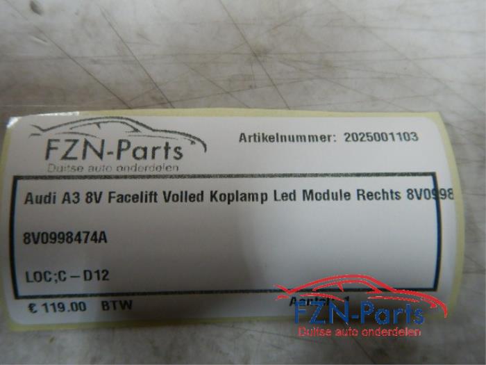 Audi A3 8V Facelift VOLLED Koplamp LED Module Rechts