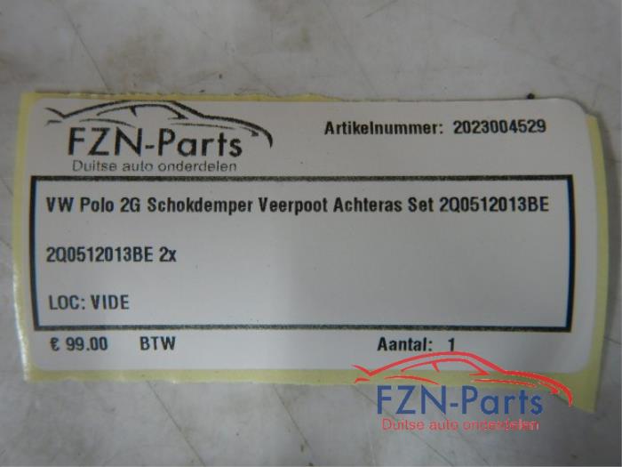 VW Polo 2G Schokdemper Veerpoot Achteras Set