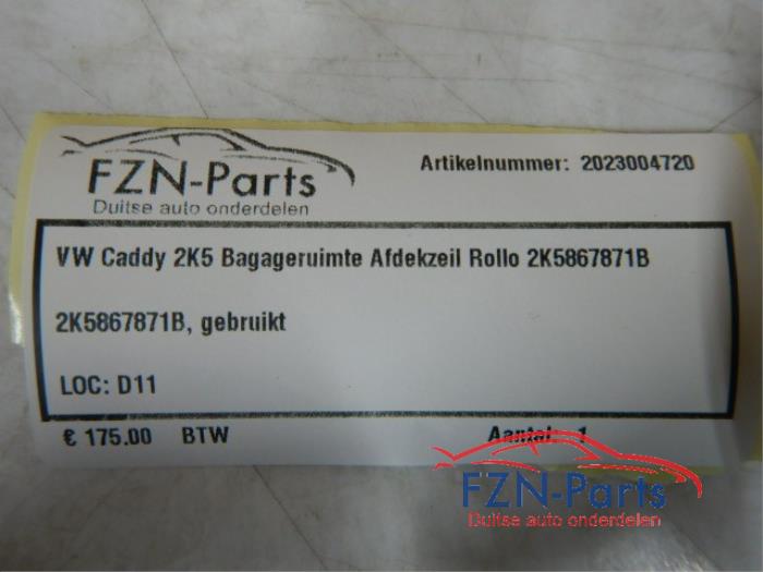 VW Caddy 2K5 Bagageruimte Afdekzeil Rollo