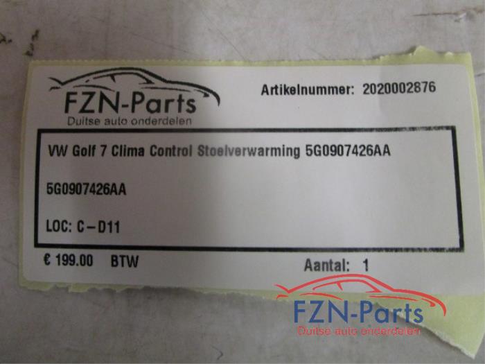 VW Golf 7 Climate Control Stoelverwarming