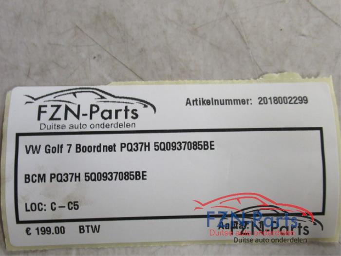 VW Golf 7 Boordnet PQ37H