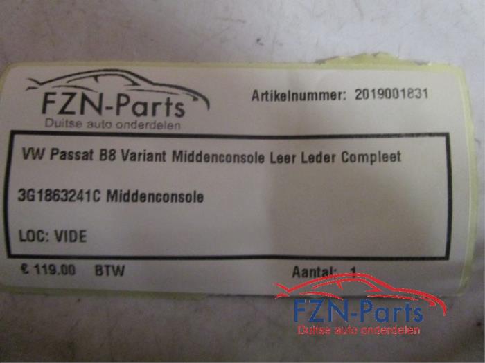 VW Passat B8 Variant Middenconsole Leer Leder Compleet