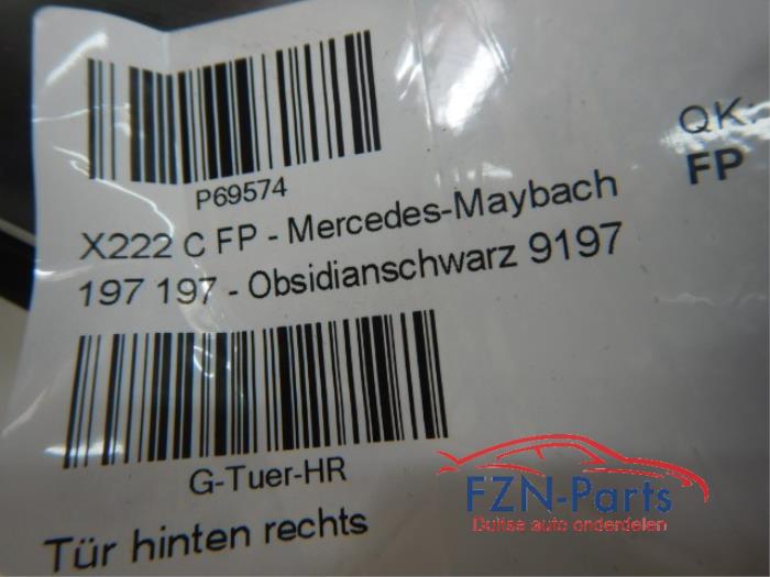 Mercedes-Benz Maybach S-Klasse W222 Portier Rechts-Voor 9197 Kleur: Obsidianschwarz
