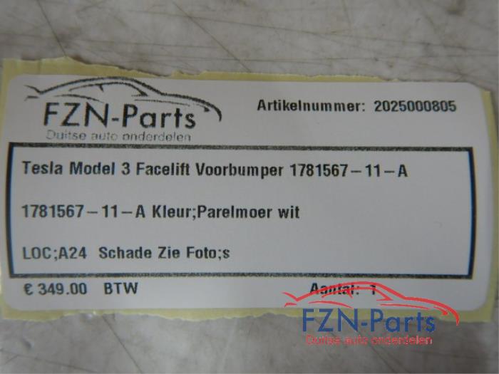 Voorbumper Tesla Model 3 (22721250)