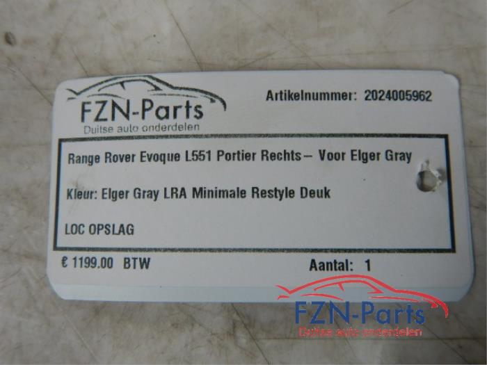 Range Rover Evoque L551 Portier Rechts-voor Elger Gray 2.0 P300 4x4