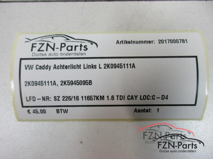 Achterlicht links Volkswagen Caddy (22725023)