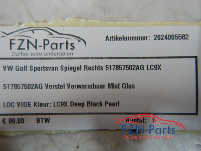 VW Golf Sportsvan Spiegel Rechts