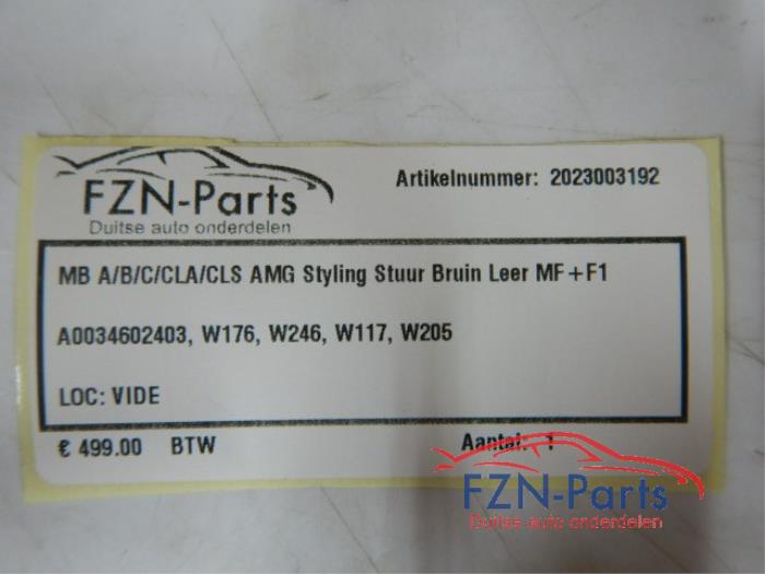 Mercedes-Benz A/B/C/CLA/CLS AMG Styling Stuur Bruin Leer MF+F1