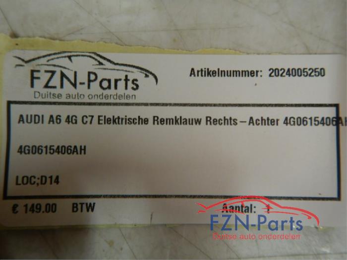 Audi A6 4G C7 Elektrische Remklauw Rechts-achter
