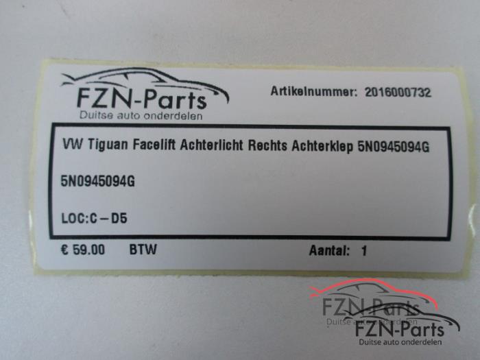Achterlicht rechts Volkswagen Tiguan (22725588)