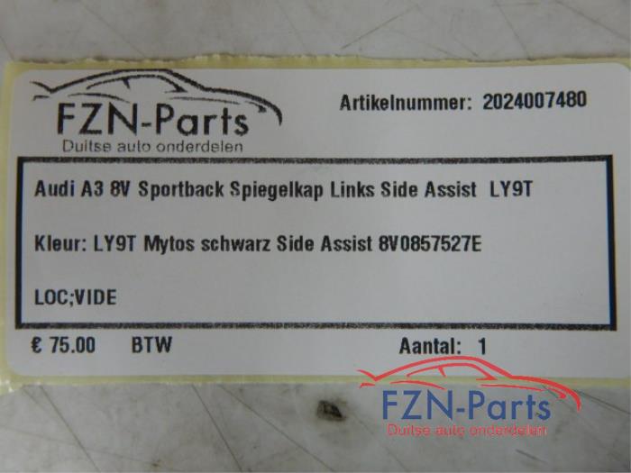 Audi A3 8V Sportback Spiegelkap Links Side Assist LY9T