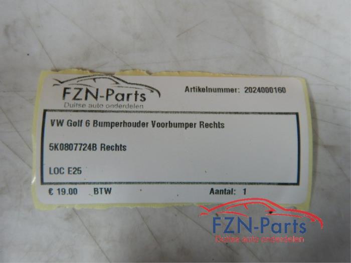 VW Golf 6 BumperHouder VoorBumper Rechts