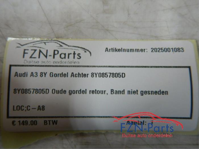 Veiligheidsgordel links-achter Audi A3 (22741558)
