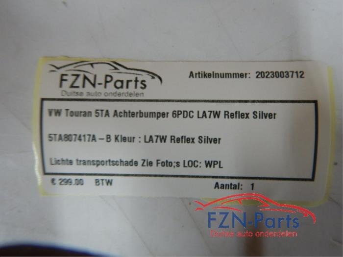 VW Touran 5TA Achterbumper 6PDC LA7W Reflex silver