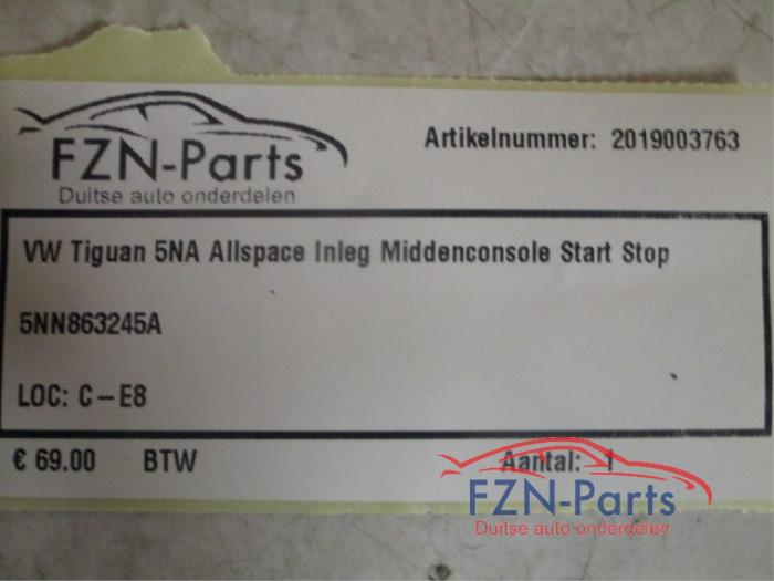 VW Tiguan 5NA Allspace Inleg Middenconsole Start Stop