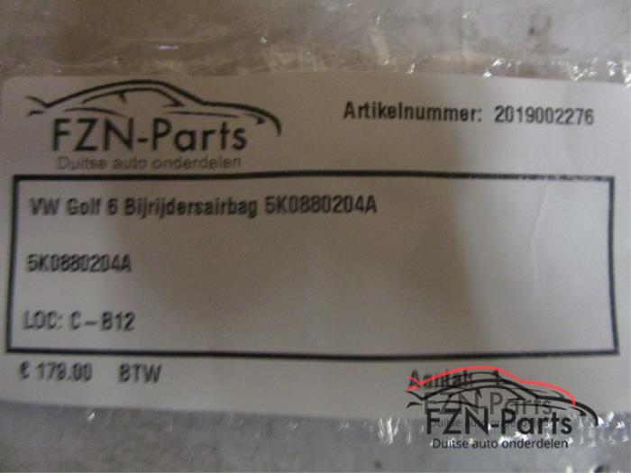VW Golf 6 Bijrijdersairbag