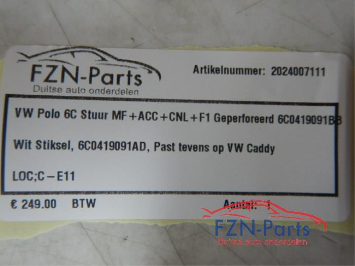 VW Polo 6C Stuur MF+ACC+CNL+F1 Geperforeerd