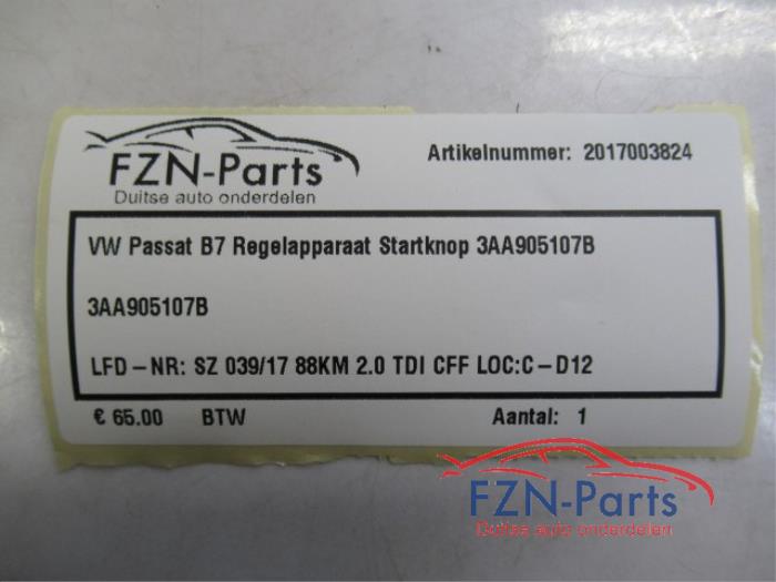 VW Passat B7 Regelapparaat Startknop