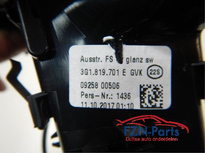 VW Passat B8 luchtrooster dashboard links hoogglans