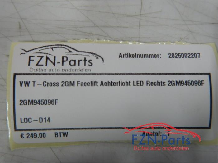 Achterlicht rechts Volkswagen T-Cross (22725537)