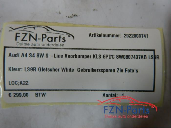 Audi A4 S4 8W S-Line Voorbumper KLS 6PDC