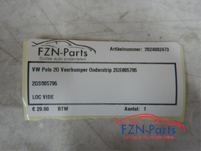 VW Polo 2G Voorbumper Onderstrip