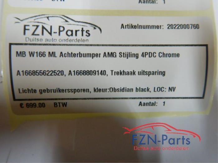 Mercedes-Benz W166 ML Achterbumper AMG Style 4PDC Chrome