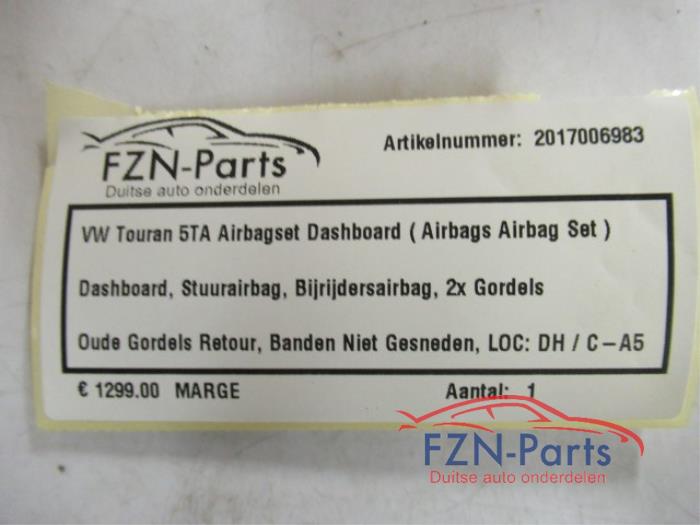 Airbag set + dashboard Volkswagen Touran (22727735)