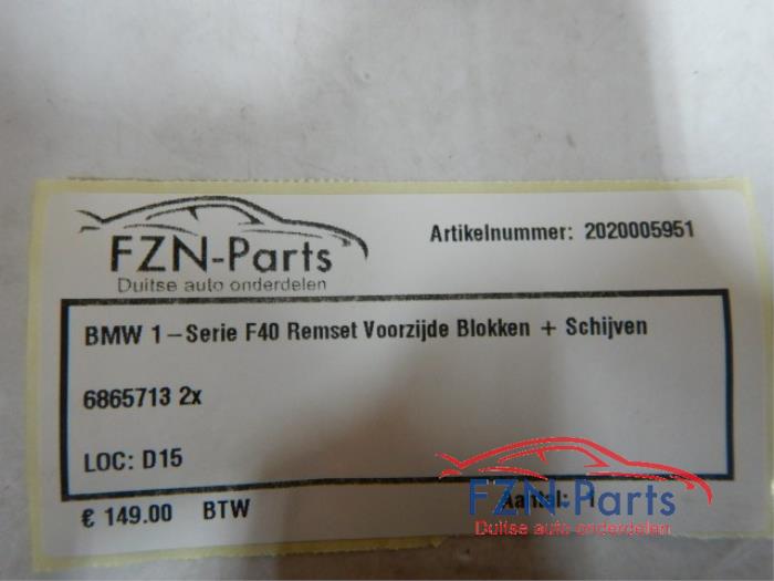 Remschijf + blok voor BMW 1-Serie (22742882)