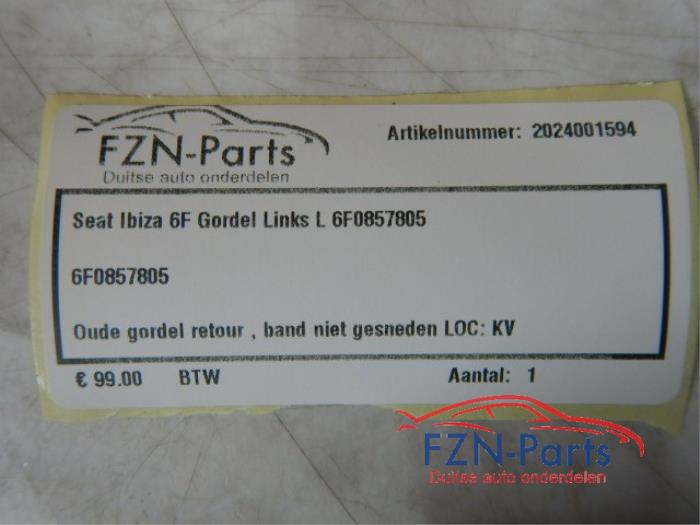 Seat Ibiza 6F Gordel Links achter