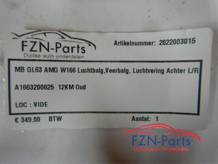 Mercedes-Benz GL63 AMG W166 Luchtbalg,Veerbalg,Luchtvering Achter L/R